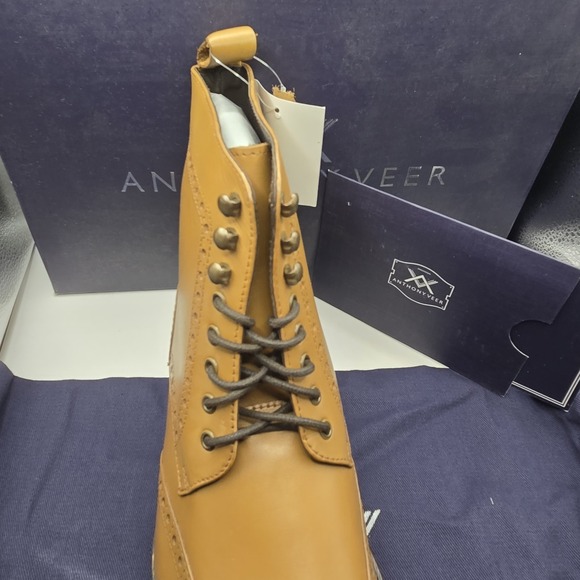 Anthony Veer Grant Boots Walnut 11D In Commando Sole Wingtip‎ Lace Up NWB - Picture 5 of 15